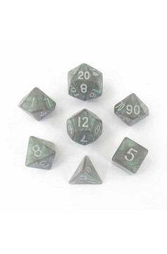 Metallic Dice Games 7Ct Mini Stardust Gray W/Silver