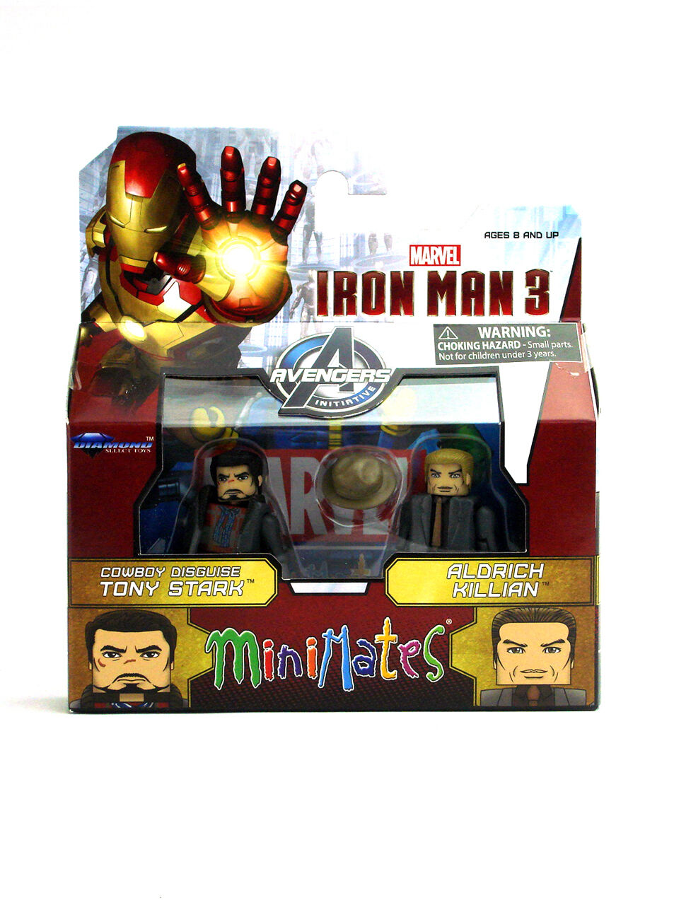 Iron Man 3 Marvel Minimates Cowboy Disguise Tony Stark & Aldrich Killian