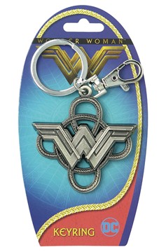 DC Wonder Woman Logo W/ Lasso Pewter Key Ring