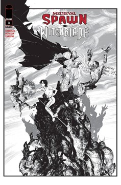 Medieval Spawn Witchblade #3 Cover B Haberlin Black & White (Of 4)