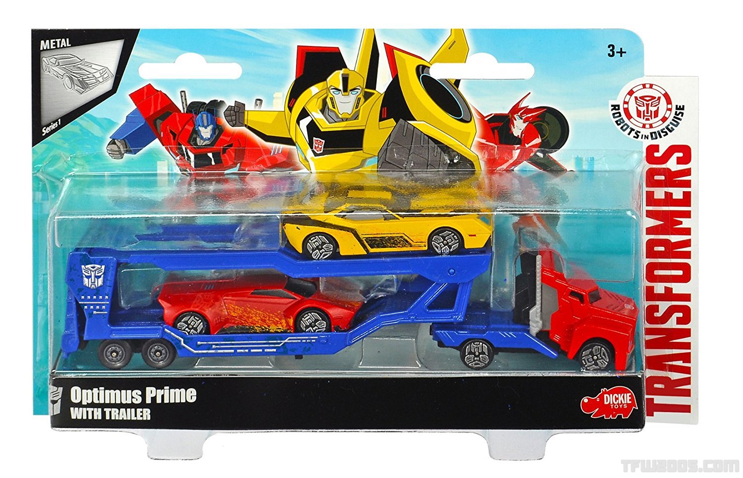 Transformers Optimus Prime with Carrier Including Bumblebee and Sideswipe New 