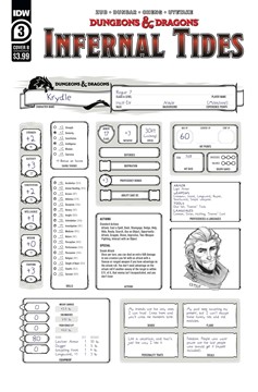 Dungeons & Dragons Infernal Tides #3 Cover B Character Sheet (Of 5)