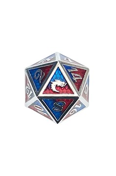 Old School Dnd Rpg Metal D20: Dragon Scale - Red & Blue