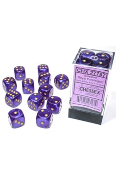 Chessex Borealis 16Mm D6 Royal Purple/Gold Luminary Dice Block (12) (Chx27787)
