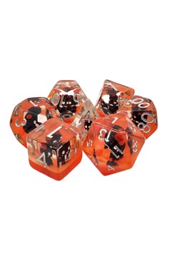 Old School 7 Piece Dnd Rpg Dice Set: Infused - Demon - Red