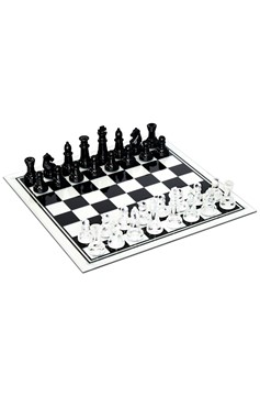 Black And Clear Glass Chess Set