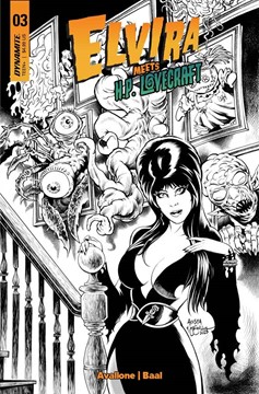 Elvira Meets HP Lovecraft #3 Cover J 1 for 10 Last Call Incentive Acosta Line Art