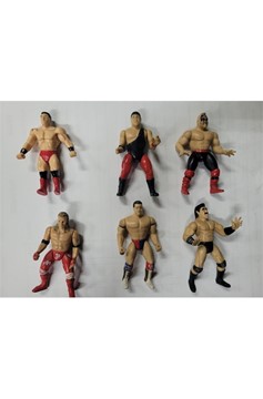 Wwf Mixed Lot of (6) Mini Wrestlers Pre-Owned