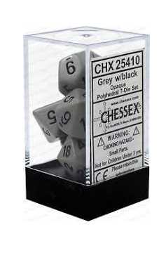 DICE 7-set: CHX25410 Opaque Set Grey Black (7)