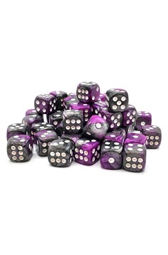 Old School Bag O' D6's 12Mm 50Ct: Vorpal - Silver & Purple