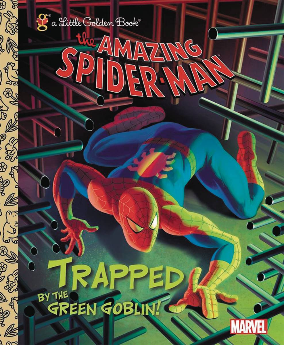 Spider Man Trapped by Green Goblin Little Golden Book Reissue