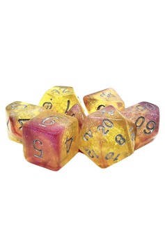 Old School 7 Piece Dnd RPG Dice Set Galaxy - Supernova