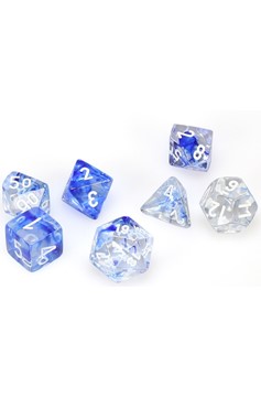 Chessex Nebula Dark Blue White Polyhedral 7 Die Set