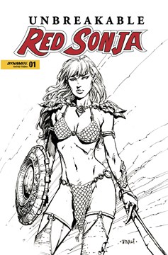 Unbreakable Red Sonja #1 Cover D Finch Black & White