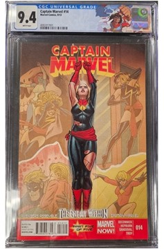 Cgc Universal Grade 9.4 White Pages Captain Marvel #14 9/13 1st Kamala Khan Ms Marvel Banner