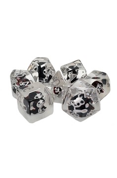 Old School 7 Piece Dnd Rpg Dice Set: Infused - Ghost - Black