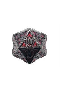 Old School 22Mm D20 Metal Die: Knights of The Round Table - Red Ruby W/ Black  Osdmtl-10920