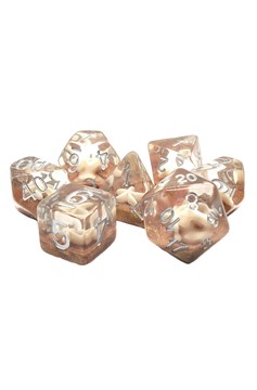 Old School 7 Piece Dnd Rpg Dice Set: Animal Kingdom - Starfish - Brown