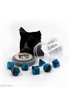 Pizza Dungeon Dice Blue & Black