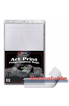 Art Print Polypropylene Resealable Bags 11 1/4" X 17 1/4" + 1 1/2" Flap (100 Count)