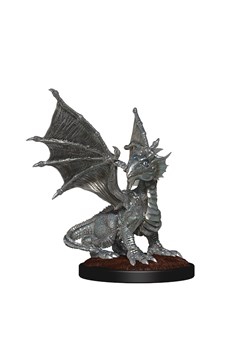 Dungeons & Dragons Nolzars Minis Silver Dragon Wyrmling & Female Halfling