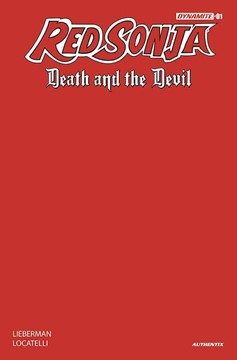 Red Sonja Death and the Devil #1 Cover T Last Call Red Blank Variant