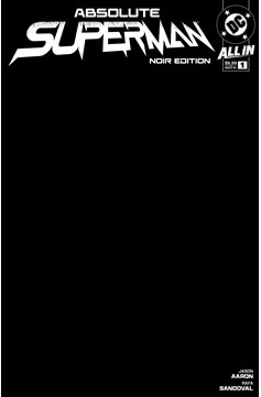 Absolute Superman Noir Edition #1 (One Shot) Cover B Black Blank Card Stock Variant