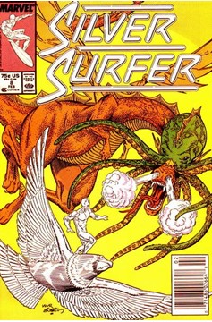 Silver Surfer #8 [Newsstand]-Fine (5.5 – 7) [1St App. of Pap-Tonn, A Kree Scientist]