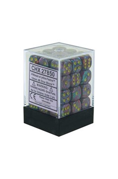 Chessex Festive® 12mm d6 Mosaic/yellow Dice Block (36 dice)