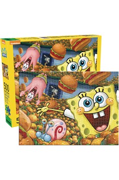 Aquarius Spongebob Krabby Patties 500 Piece Puzzle