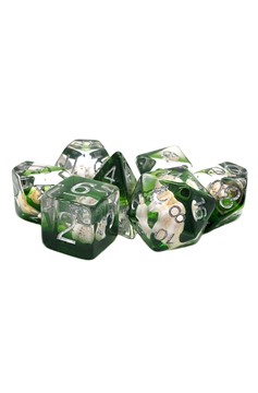 Old School 7 Piece Dnd Rpg Dice Set: Infused - Beach Party Seaweed Green