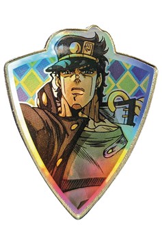 Jojos Bizarre Adventure Jotaro Rainbow Hologram Foil Crest Pin