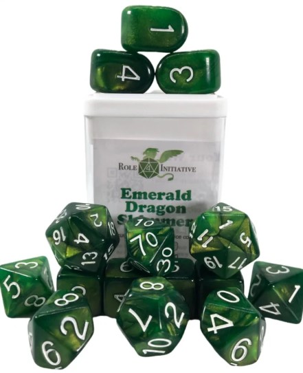 Emerald Dragon Shimmer - Set of 15 With Arch'd4 In Box