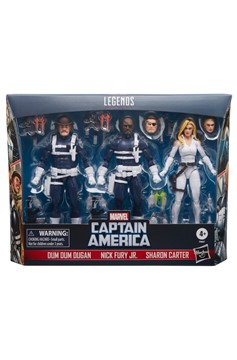 Captain America Marvel Legends Dum Dum Dugan, Sharon Carter, And Nick Fury Jr. 6-Inch Action Figure 