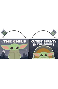 Star Wars The Mandalorian Cute Bounty Two Sided Wood Sign