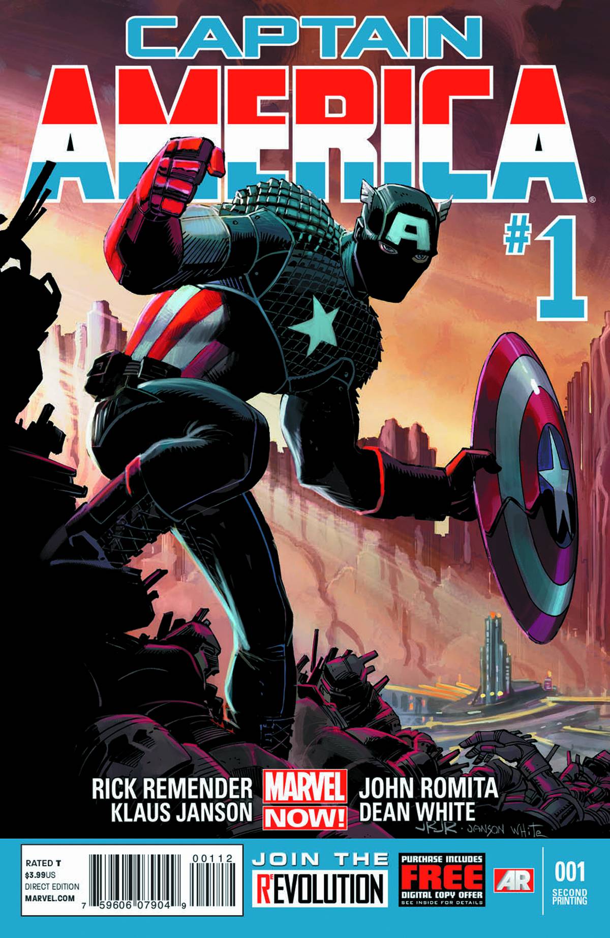 Captain America #1 (2nd Printing Variant) (2012)