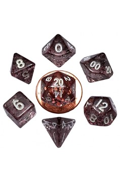 7-Set Mini: 10mm: Ethereal Black with White Numbers