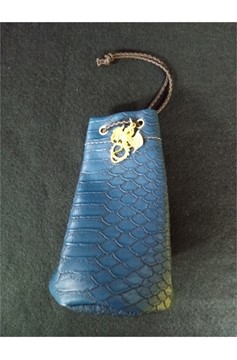 Medium Dragonhide Drawstring Dice Bag (Blue)