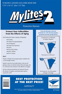 Mylites 2 Silver & Golden Age Bags - 7 3/4" x 10 1/2" + 1 1/2" Flap (pack of 50)