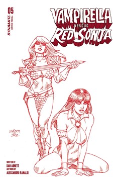 Vampirella Vs Red Sonja #5 Cover S Last Call 1 for 10 Linsner Fiery Red Line Art