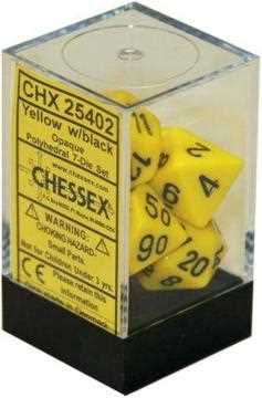 DICE 7-set: CHX25402 Opaque Set Yellow Black (7)