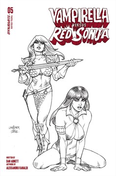 Vampirella Vs Red Sonja #5 Cover P Last Call 1 for 10 Linsner Line Art