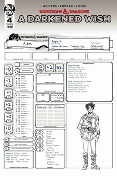 Dungeons & Dragons A Darkened Wish #4 Cover B Character Sheet (Of 5)