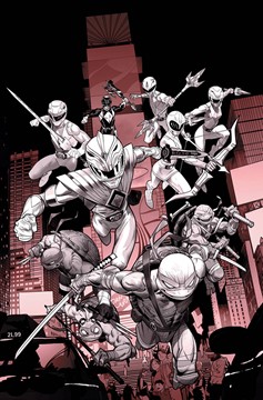 Power Rangers Teenage Mutant Ninja Turtles #1 Unlock Black & White Edition