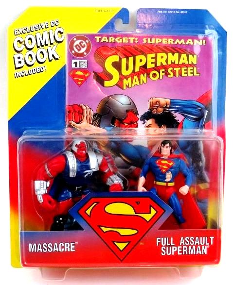 Massacre Vs Full Assault Superman Deluxe 2 Pack W/Exclusive DC Comic Book 1995