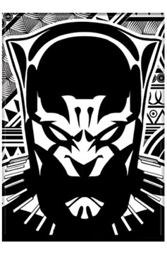 Black Panther Bw Graphic Magnet Carded
