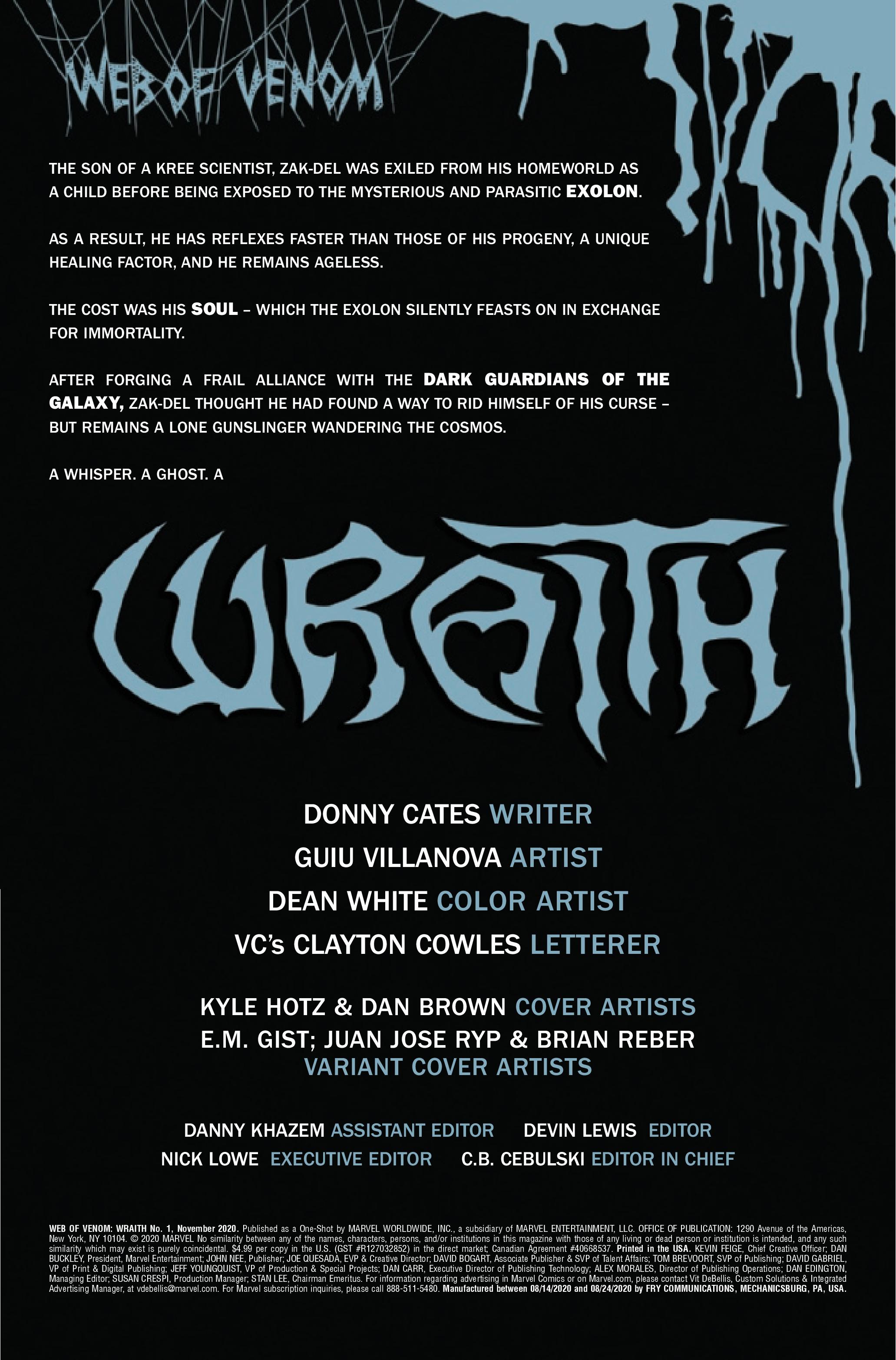 Web of Venom Wraith #1